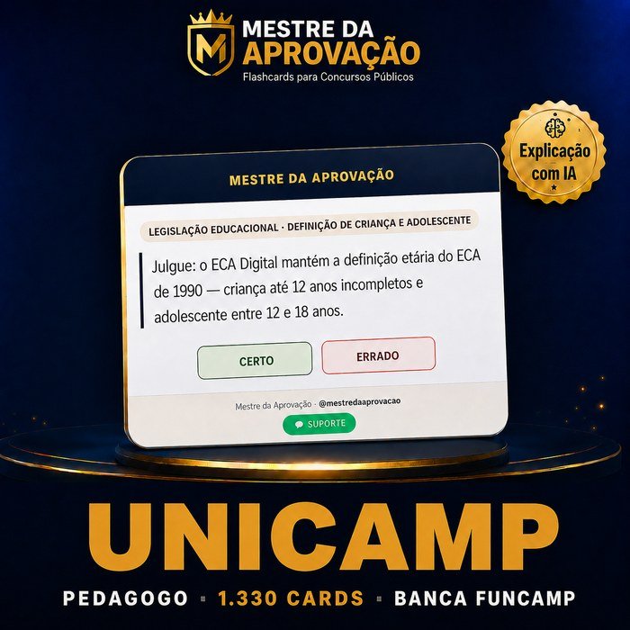 Capa do deck de flashcards para o concurso da UNICAMP — Pedagogo (PAEPE)