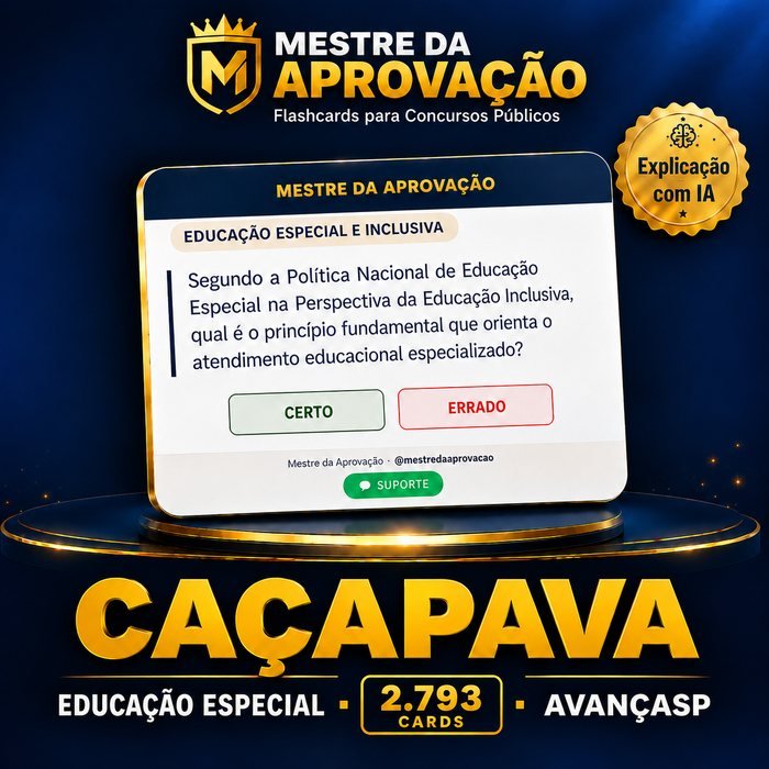 Capa do deck de flashcards para o concurso de Caçapava — Professor I - Educação Especial