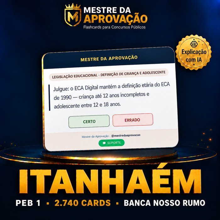 Capa do deck de flashcards para o concurso de Itanhaém — PEB I