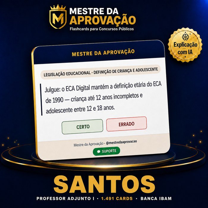 Capa do deck de flashcards para o concurso de Santos — Professor Adjunto I